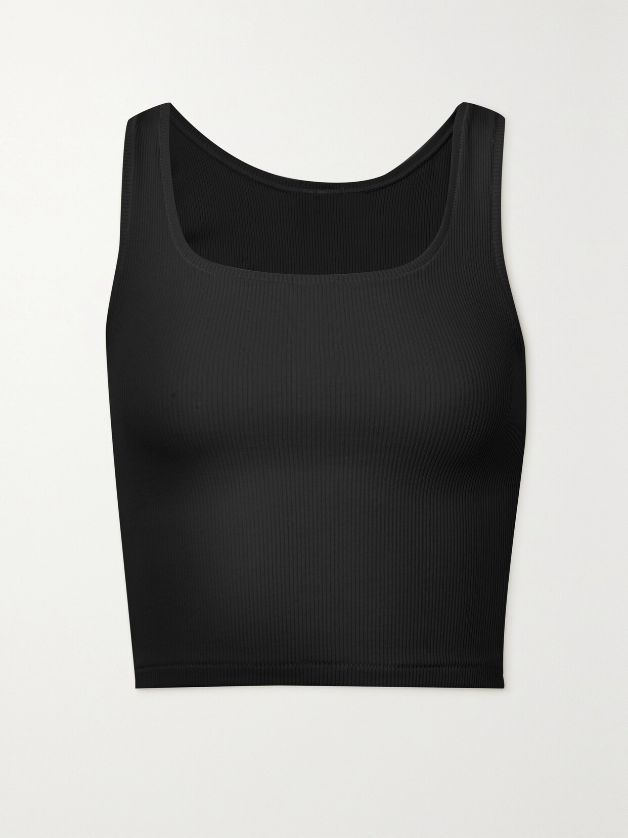 Skims Ribbed Cotton-blend Jersey Tank In Black