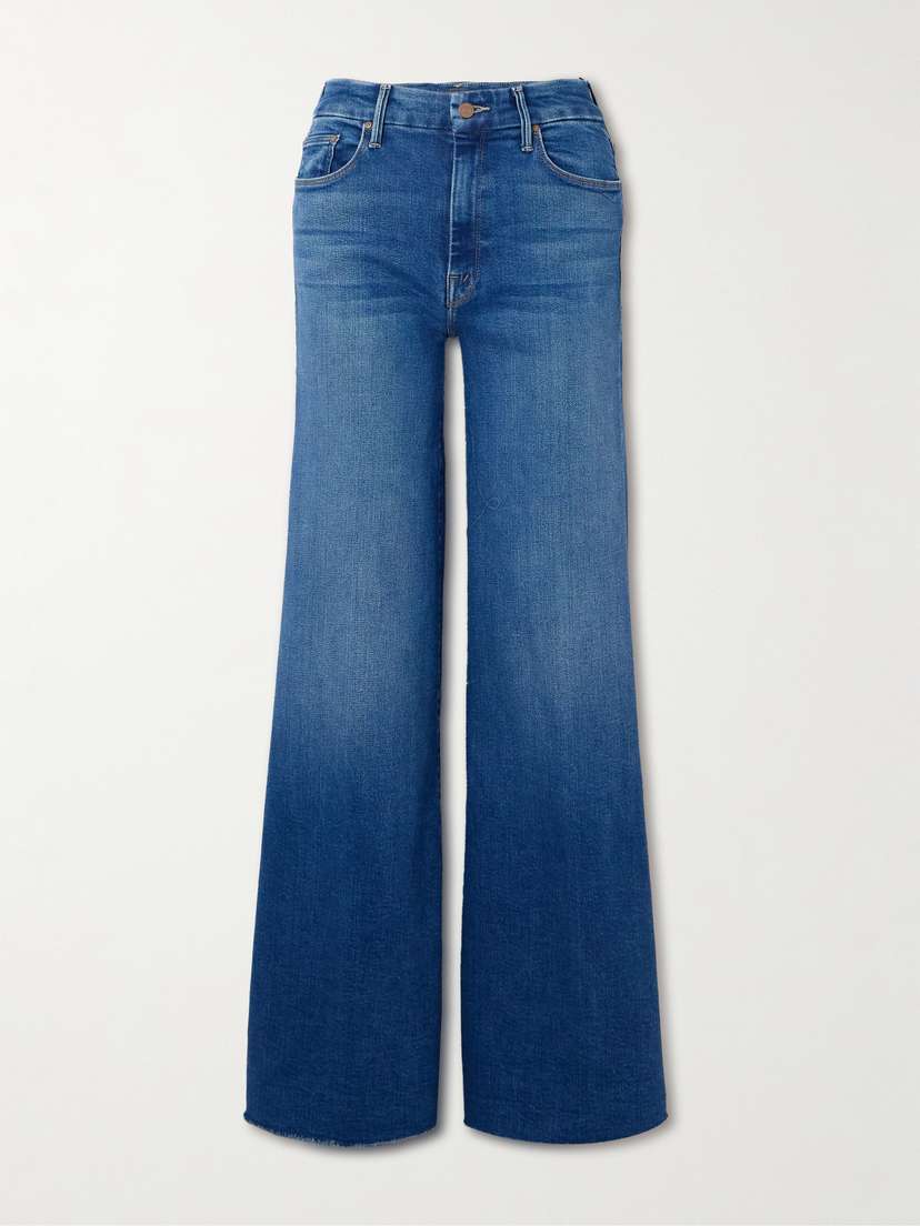 Mother The Roller Fray Frayed Mid-rise Wide-leg Jeans