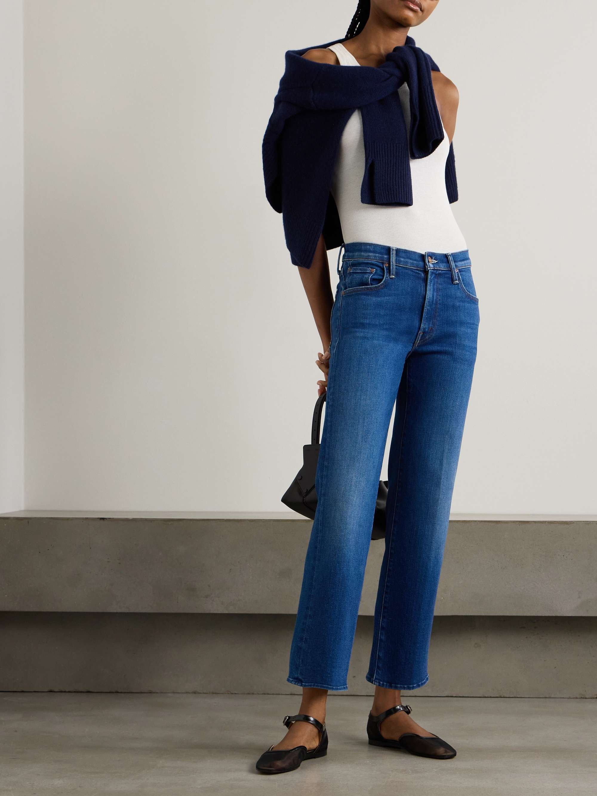 MOTHER The Rambler Zip mid-rise wide-leg stretch jeans | NET