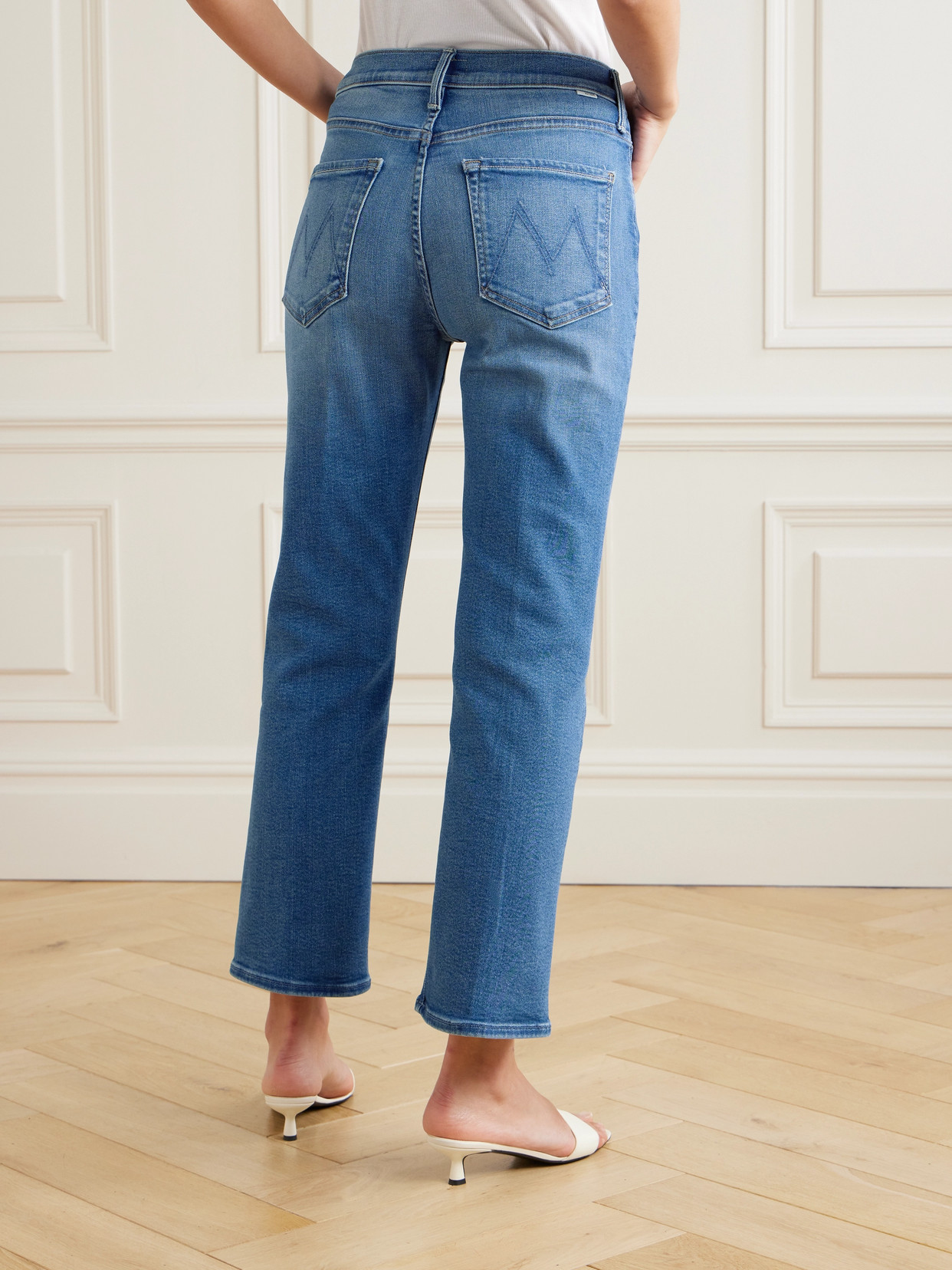 Mother Tripper Ankle High-rise Straight-leg Stretch Jeans In Blue