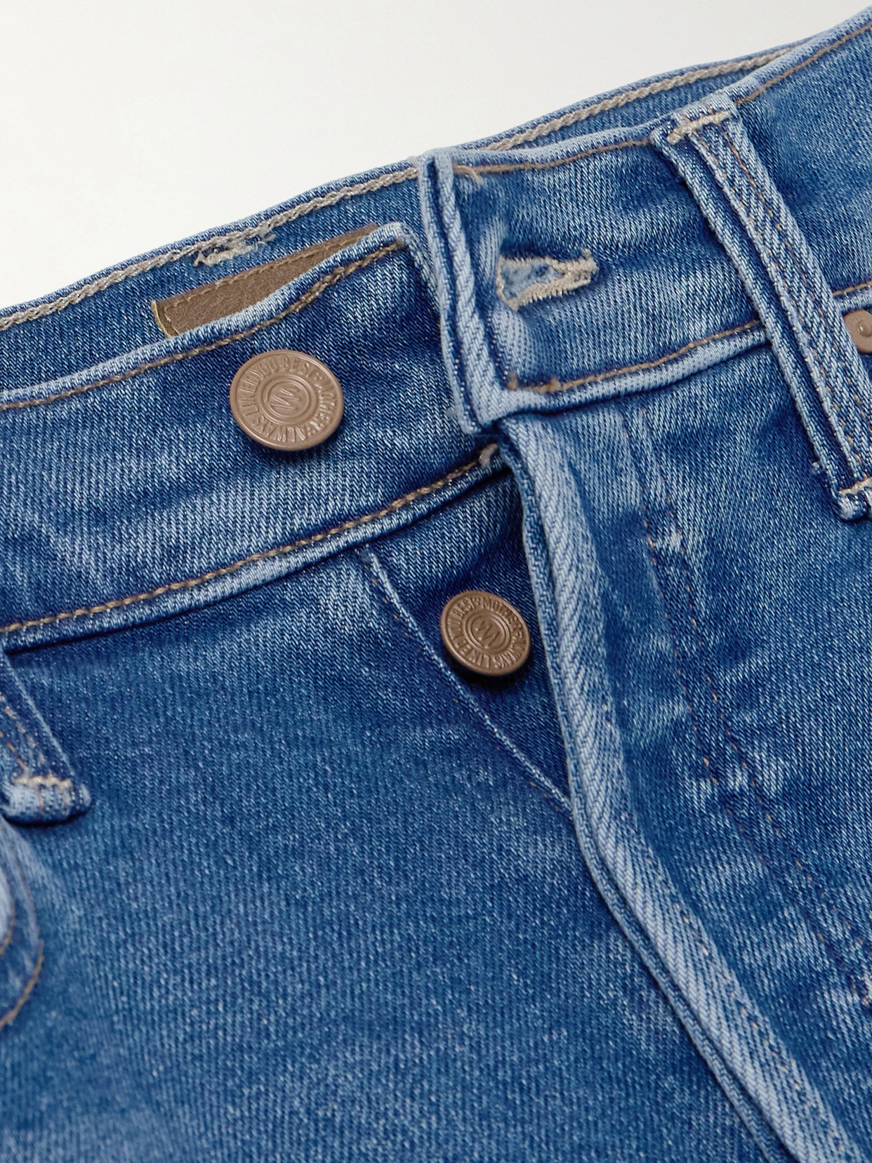 Mother Tripper Ankle High-rise Straight-leg Stretch Jeans In Blue