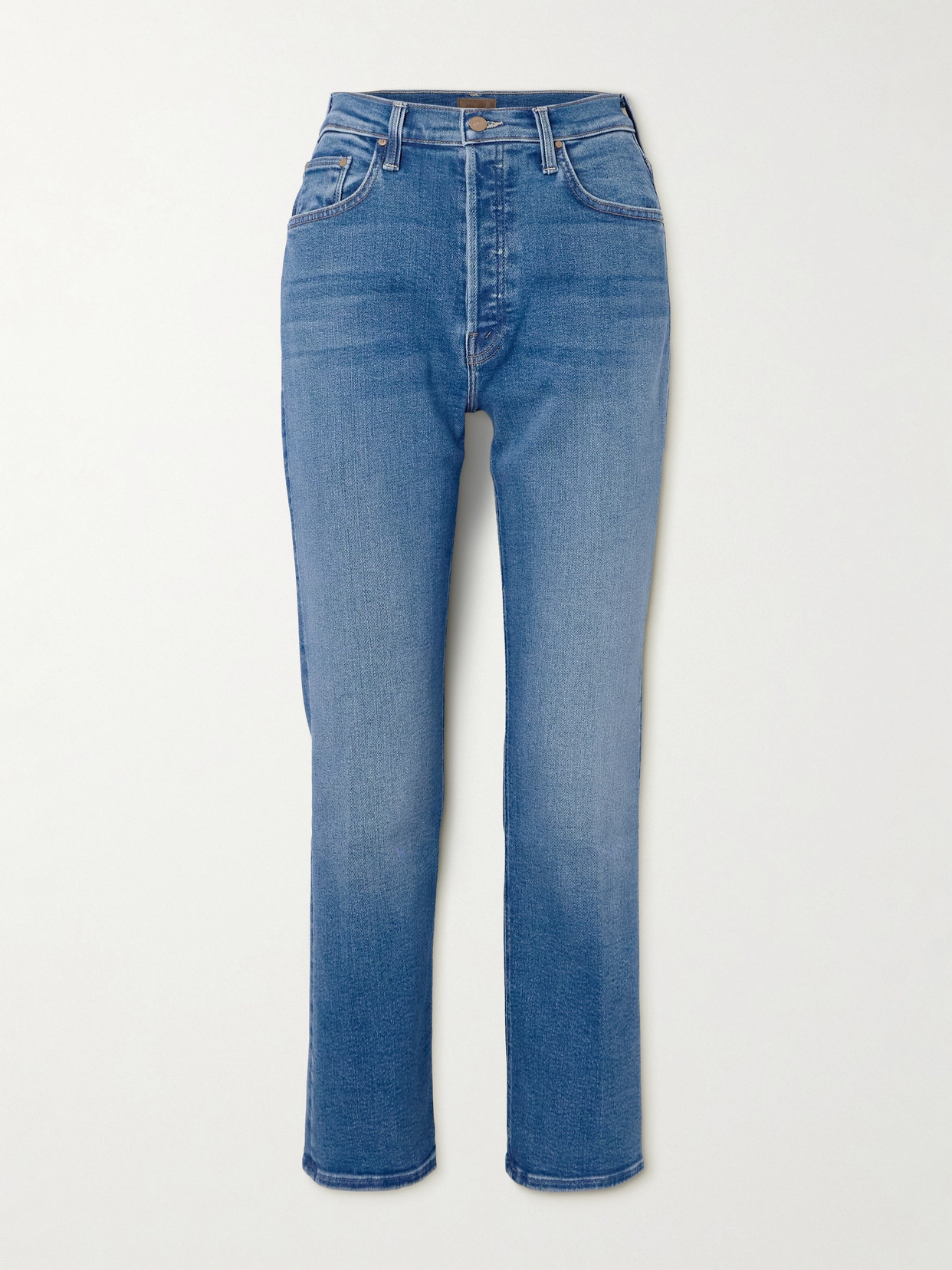 Mother Tripper Ankle High-rise Straight-leg Stretch Jeans In Blue