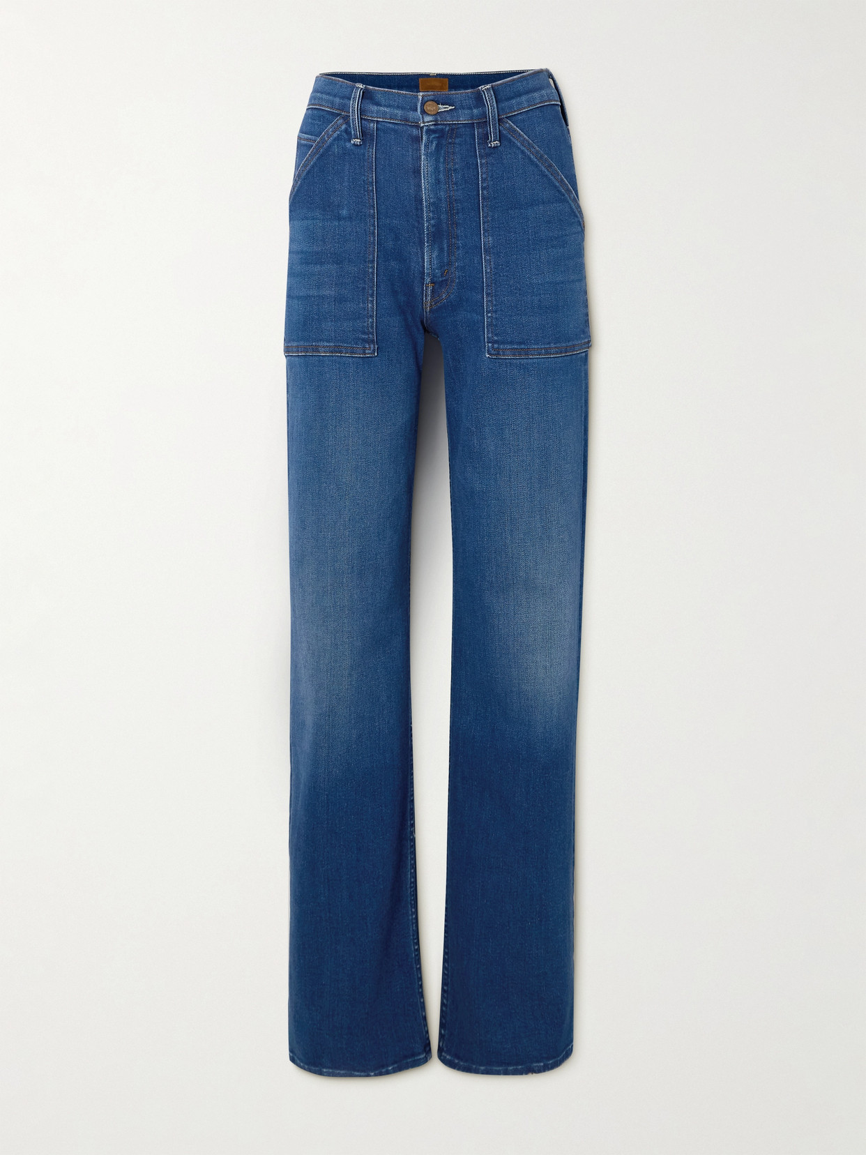 Mother The Patch Maven High-rise Wide-leg Jeans In Blue