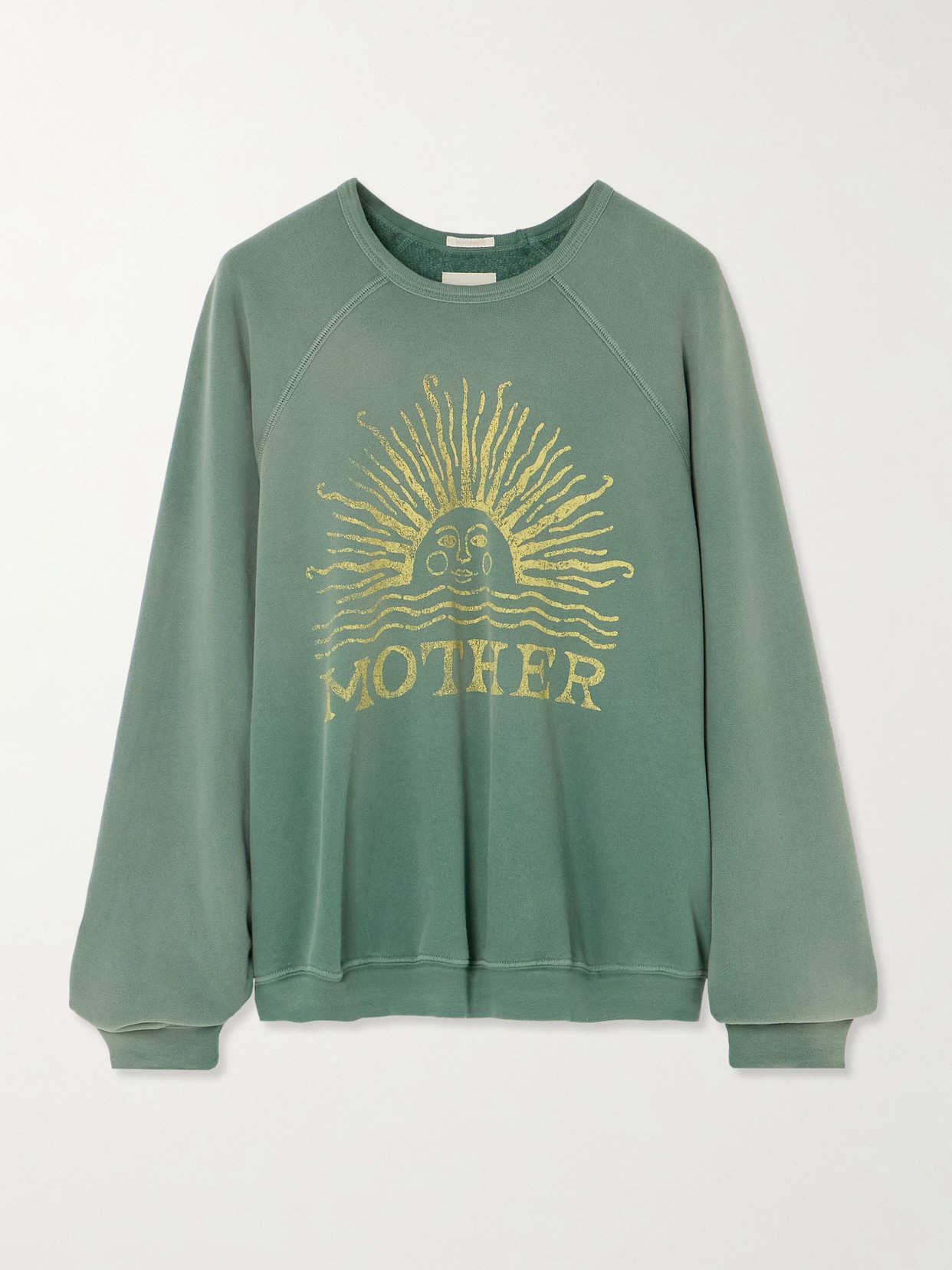 Mother - The Biggie Concert Printed Cotton-jersey Sweatshirt - Green