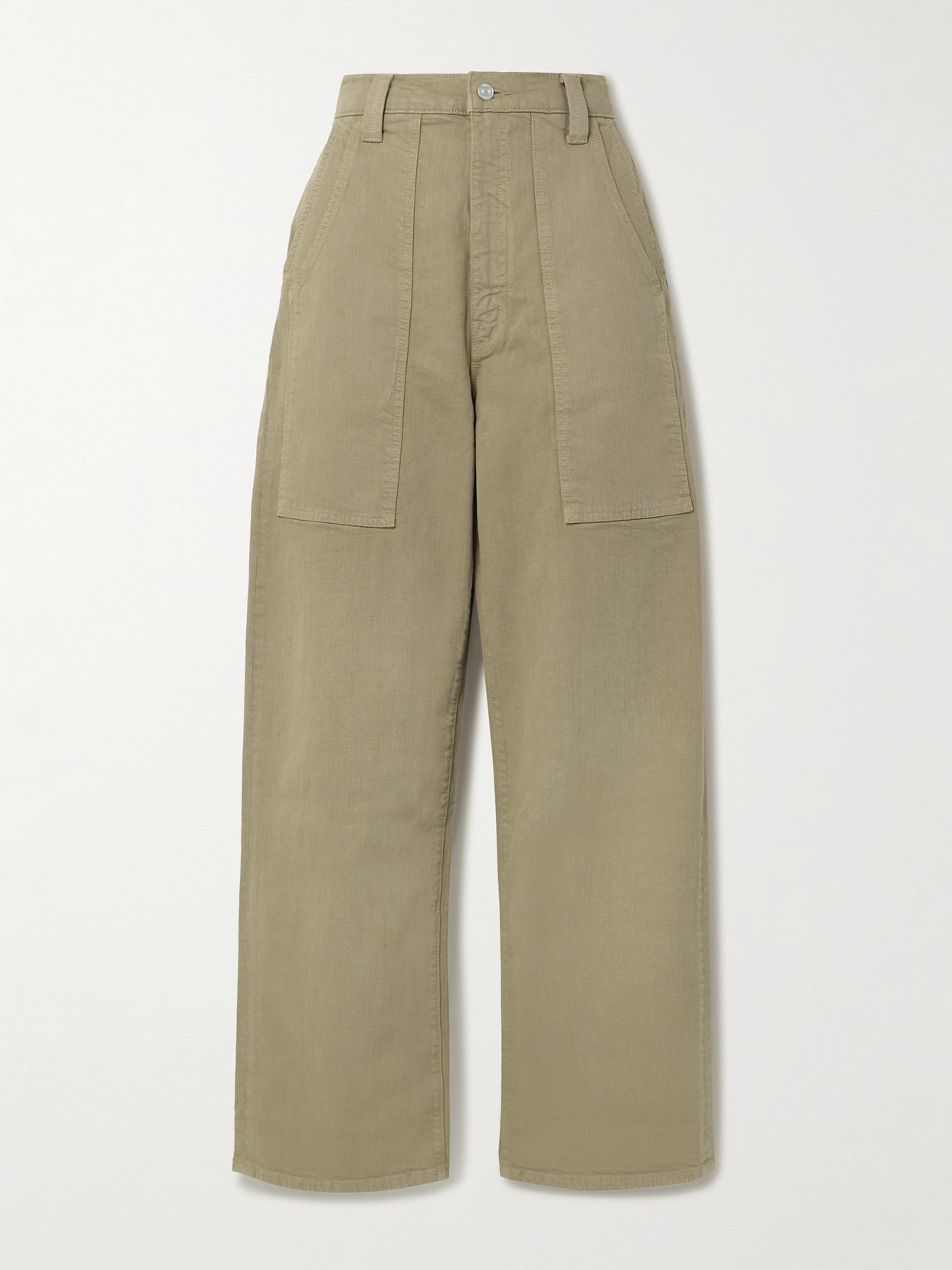 Mother The Quartet Breaker Skimp High-rise Straight-leg Cargo Jeans In Brown