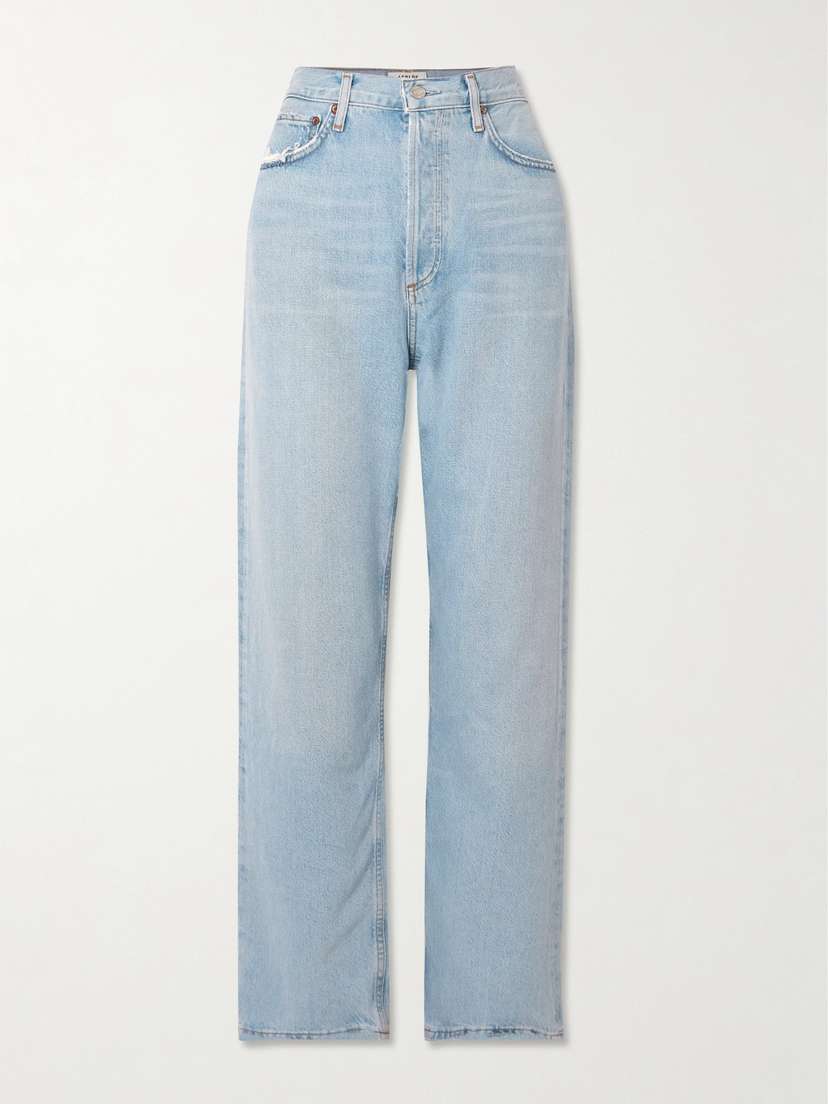 AGOLDE 90's Distressed Mid-rise Straight-leg Organic Jeans