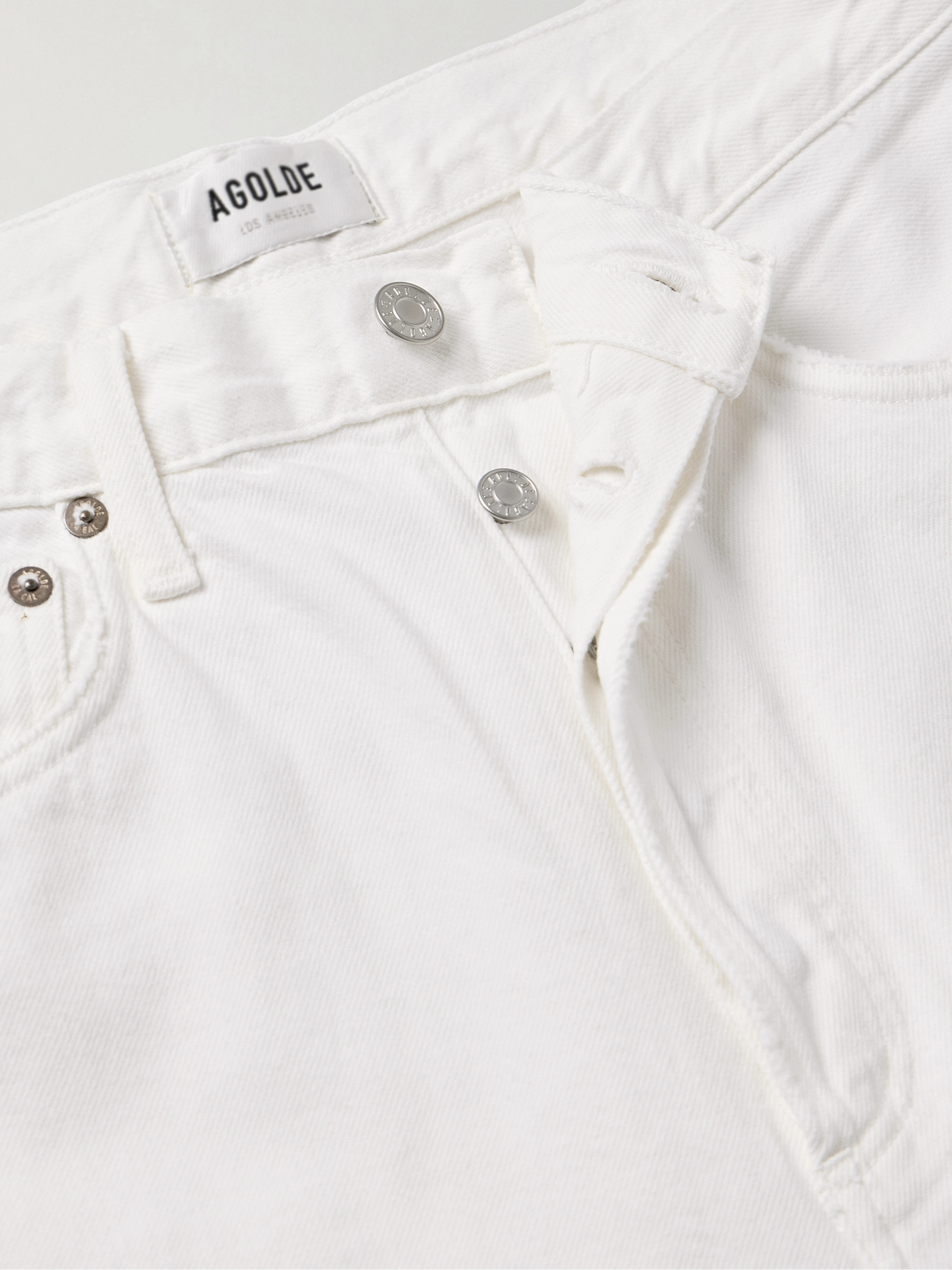 Agolde Luna frayed high-rise barrel-leg jeans
