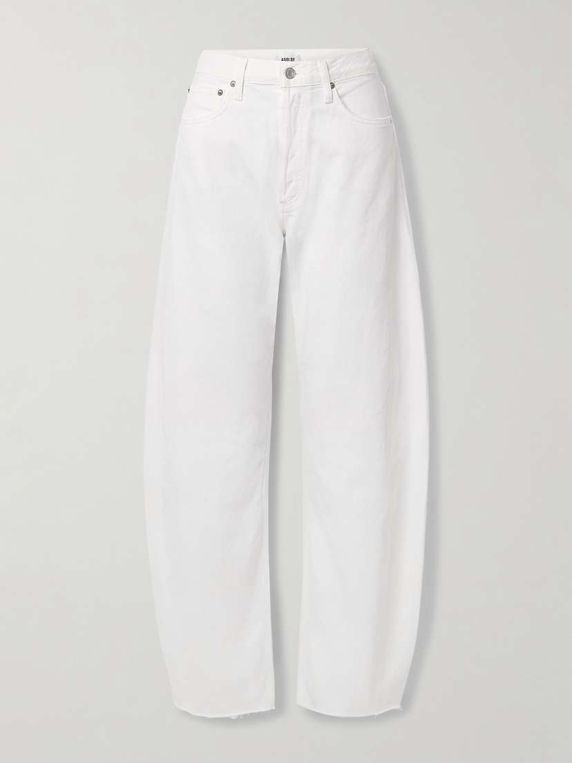 AGOLDE Luna Frayed High-rise Barrel-leg Jeans