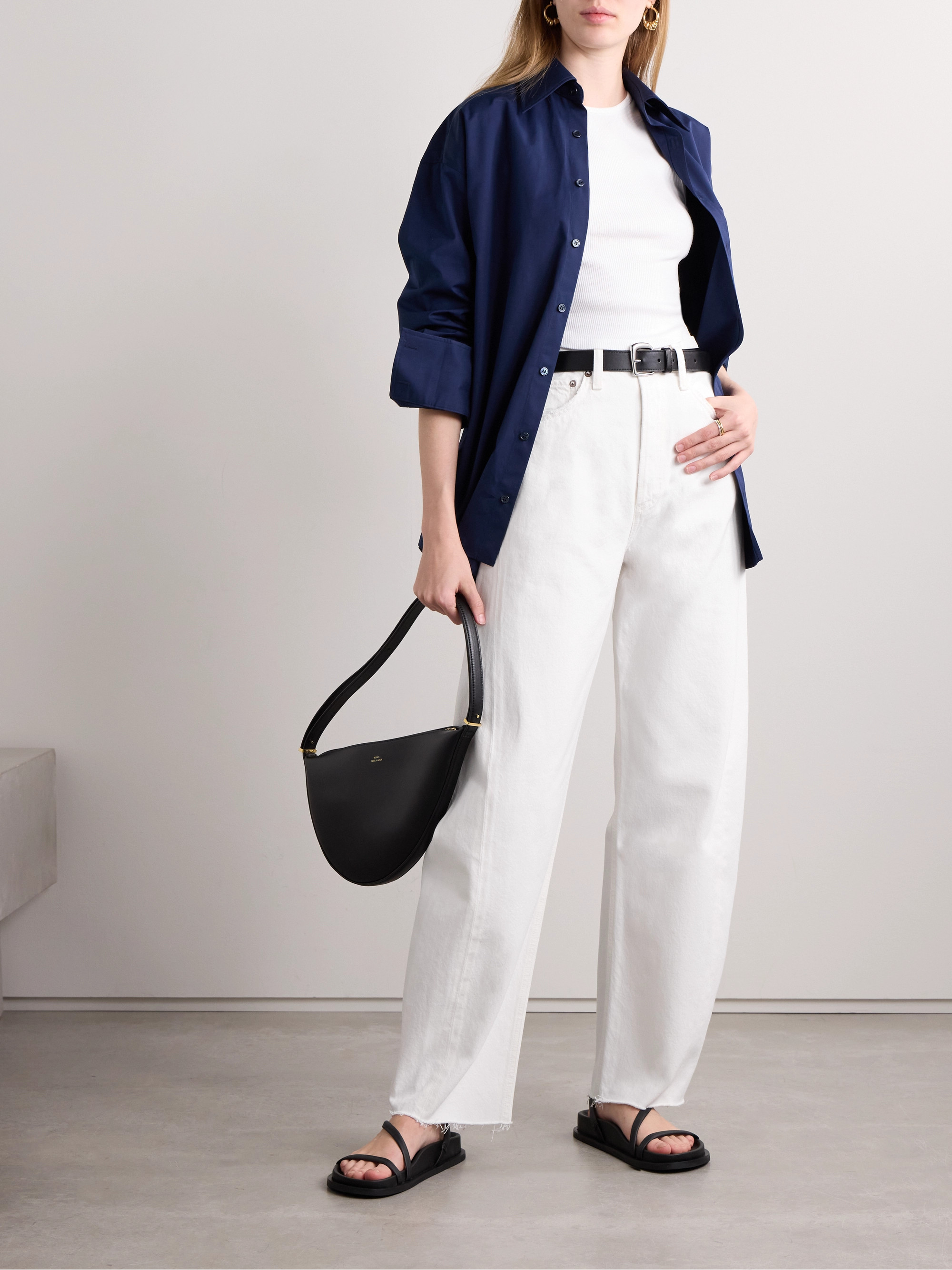 Agolde Luna frayed high-rise barrel-leg jeans
