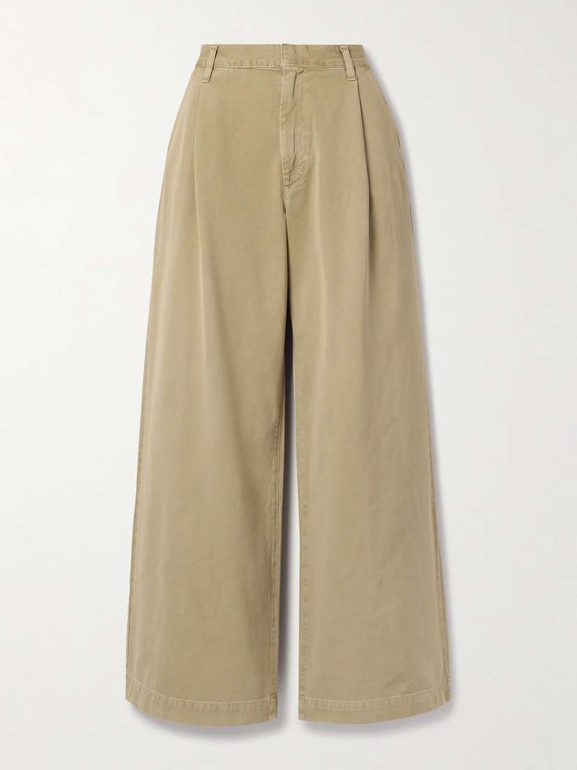 AGOLDE Daryl Pleated Cotton-twill Wide-leg Pants