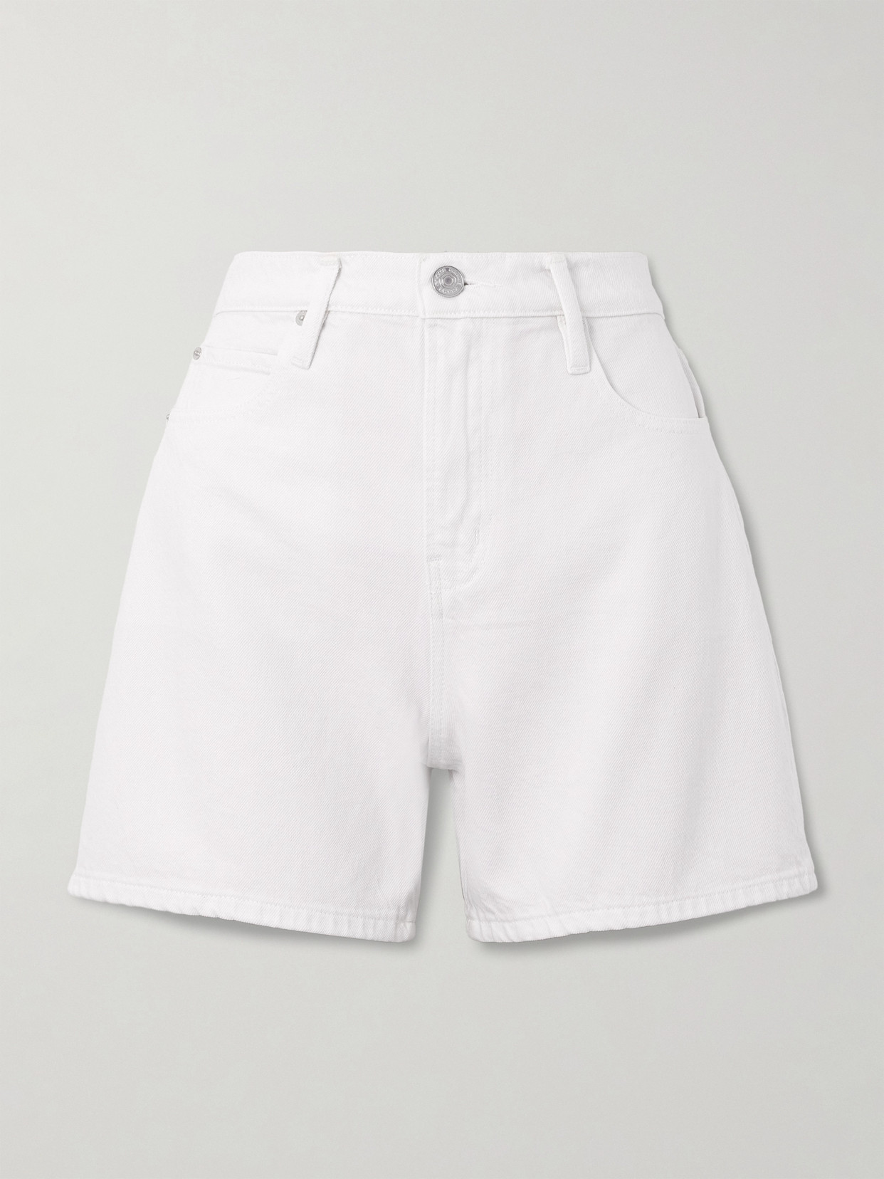 Frame Youth Denim Shorts Dropped Hem In Blue