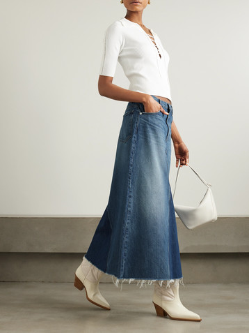FRAME Dorothy denim midi skirt