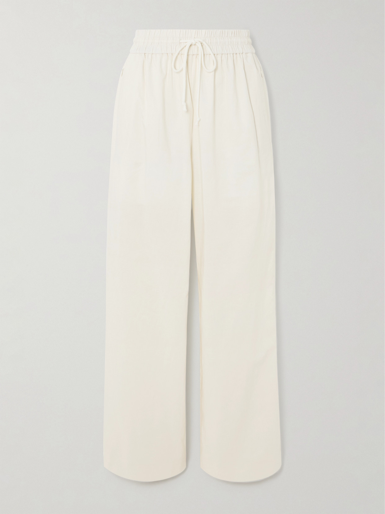 FRAME - Lounge Cotton-blend Wide-leg Pants - Cream