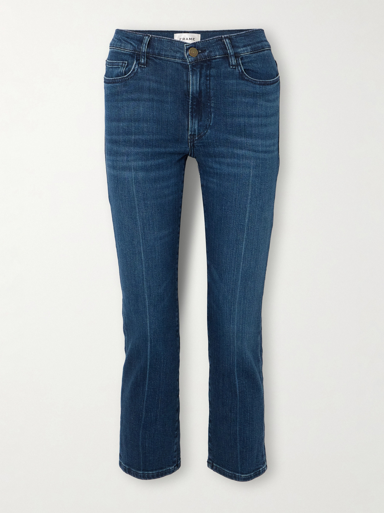 FRAME - Le High Cropped High-rise Slim-leg Jeans - Blue