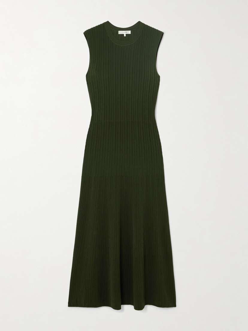 Frame Ribbed-knit Midi Dress
