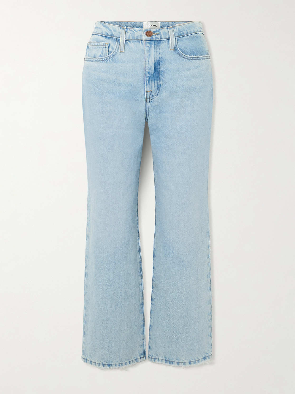 Frame Le Jane Ankle Cropped High-rise Straight-leg Jeans In Blue