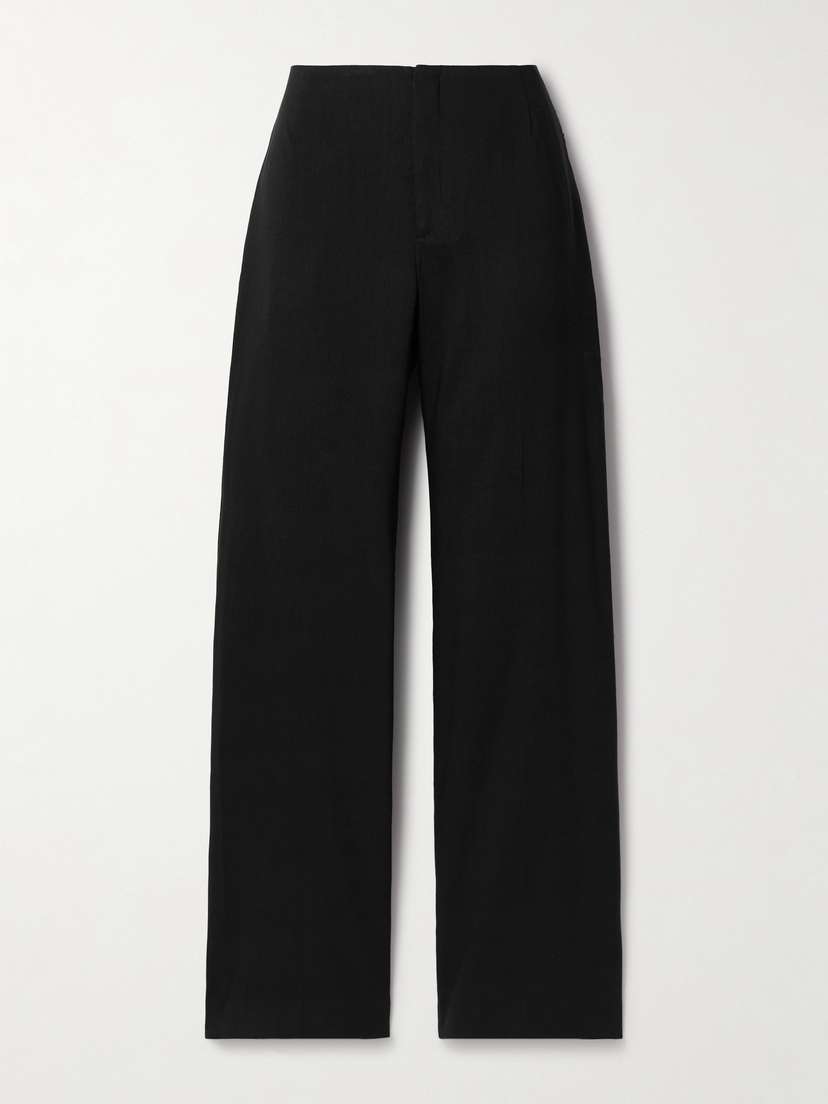 Frame Organic Linen-blend Straight-leg Pants