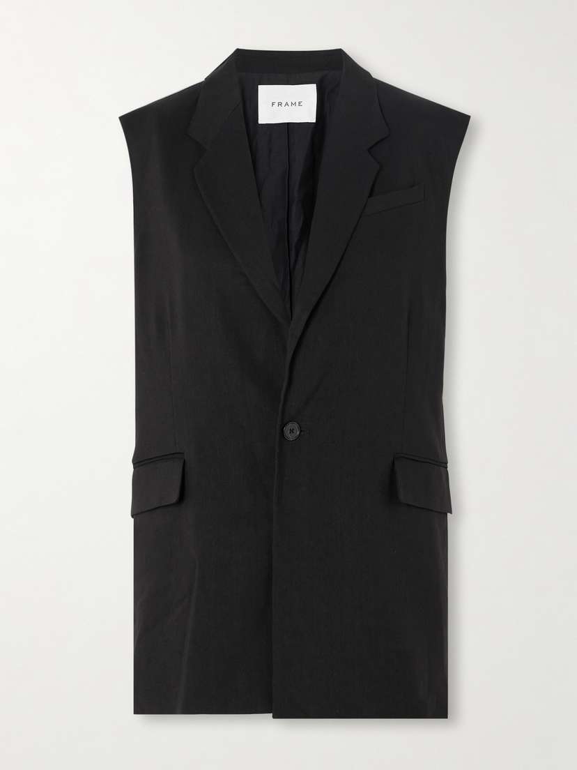 Frame Oversized Organic Linen-blend Vest