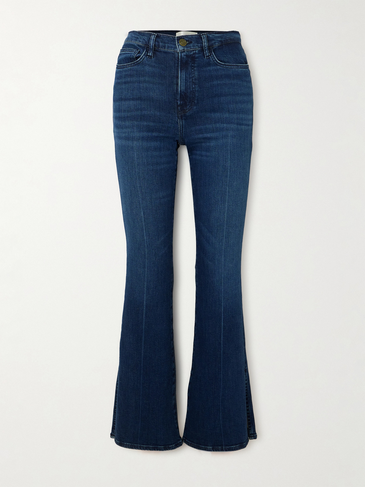 Frame Le Easy Flare Mid-rise Flared Jeans In Blue