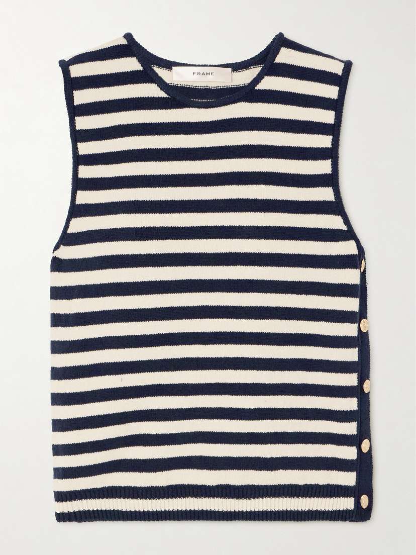Frame Mariner Striped Cotton-blend Terry Tank