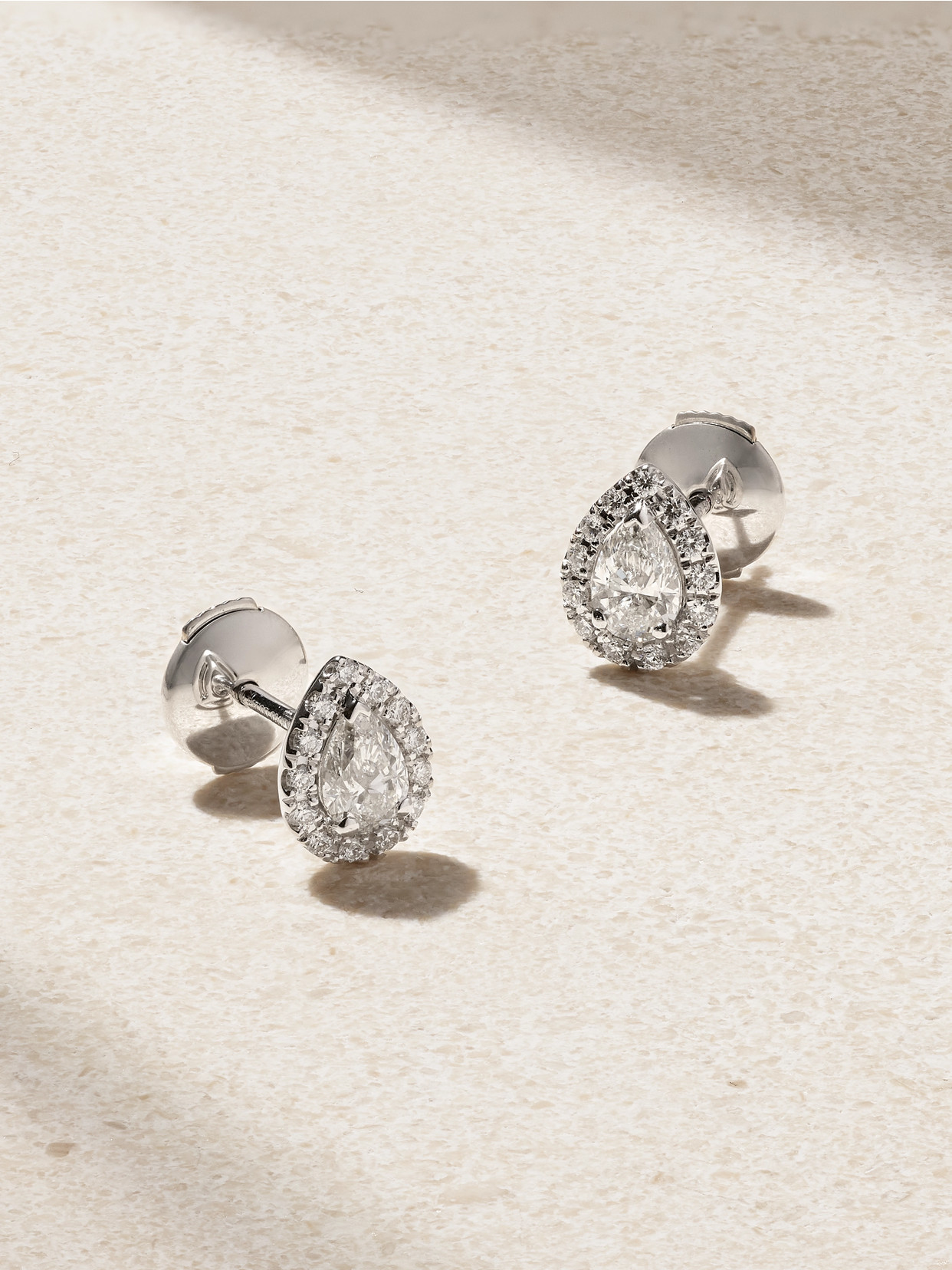 De Beers Aura 18-karat White Gold Diamond Earrings