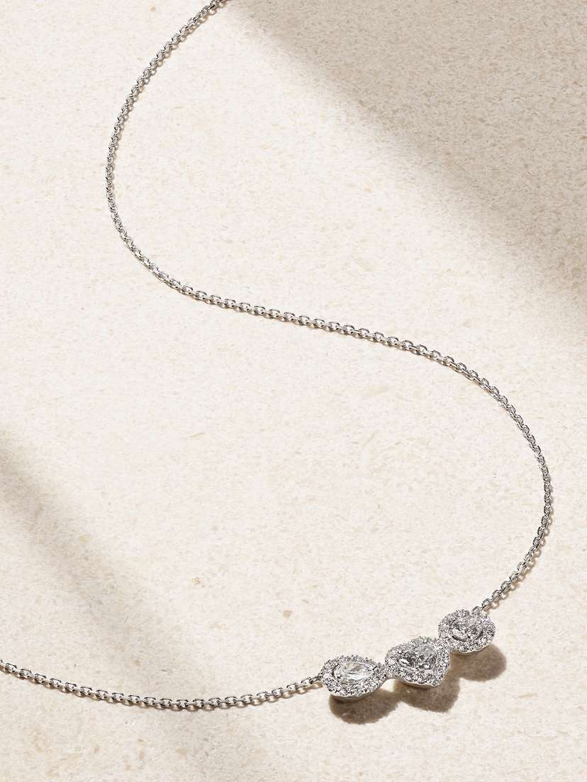 De Beers Aura 18-karat White Gold Diamond Necklace