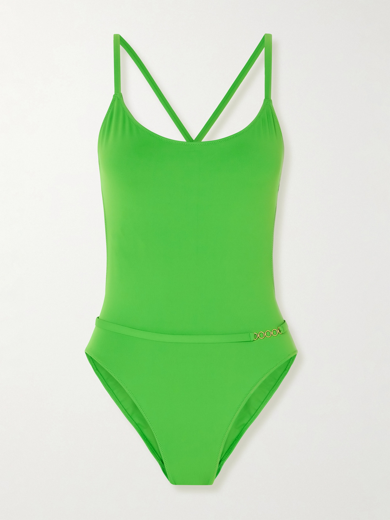 Lido Sessantotto Chain-embellished Swimsuit In Green