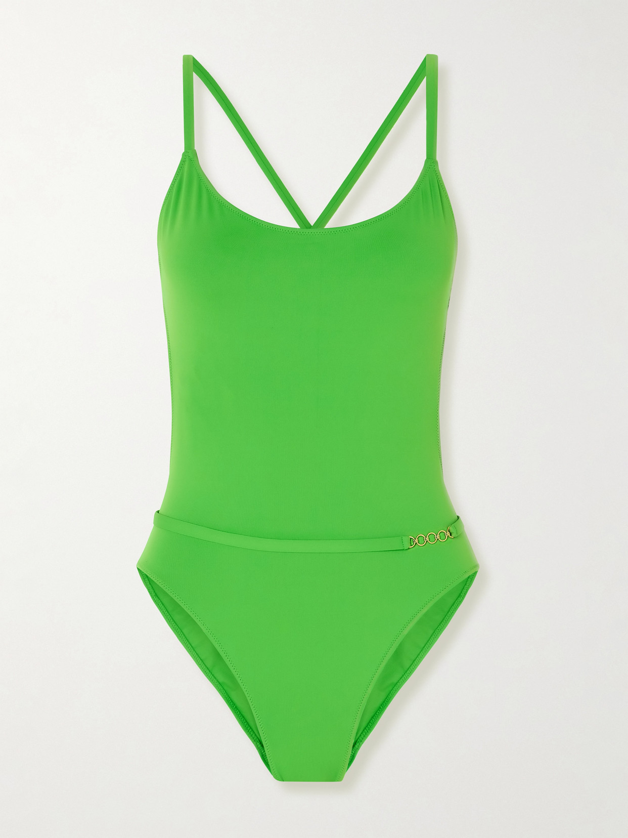 Lido Sessantotto Chain-embellished Swimsuit In Green