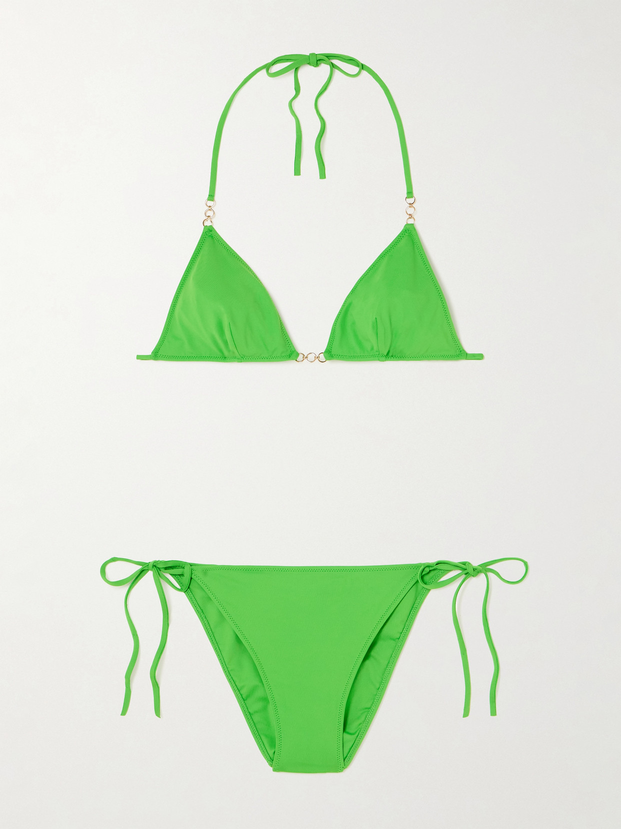 Lido Sessantaquattro Chain-embellished Triangle Bikini In Green