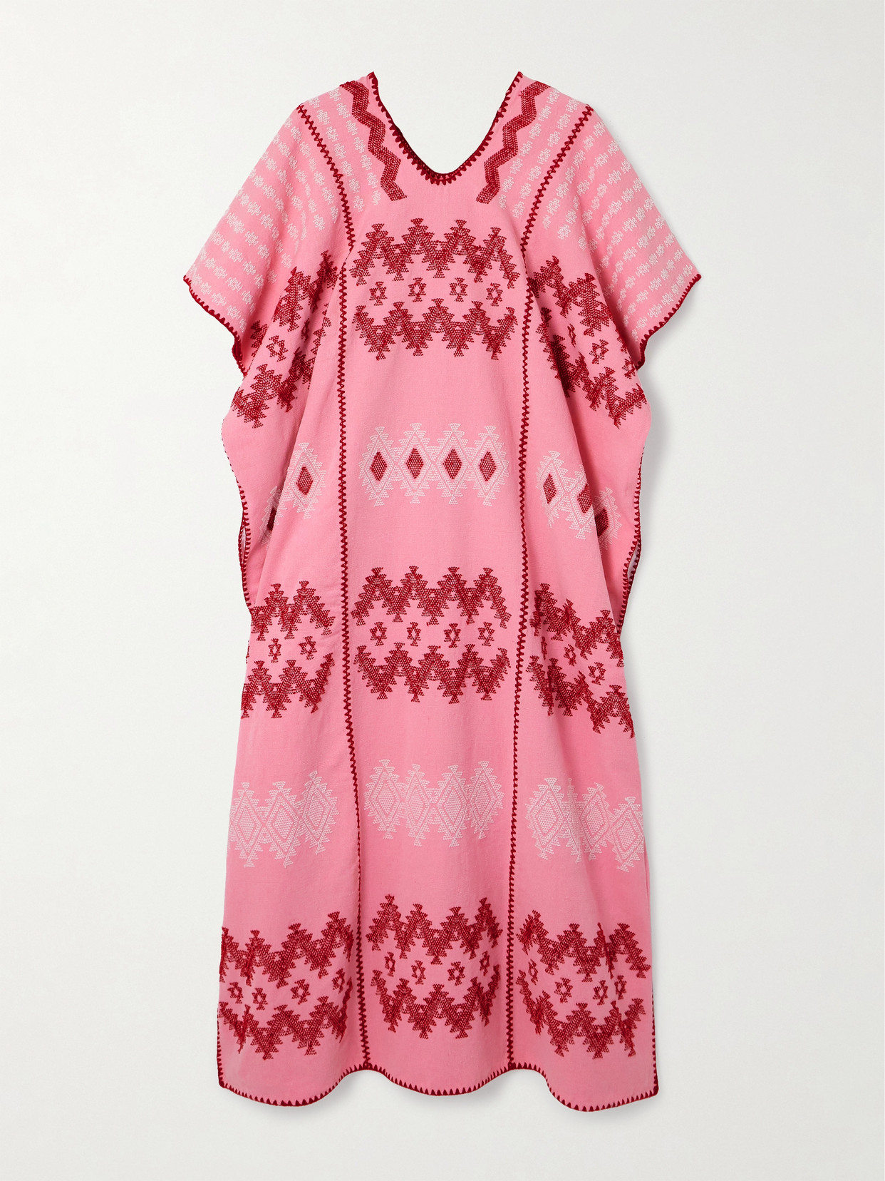 Pippa Holt Embroidered Cotton Huipil In Pink