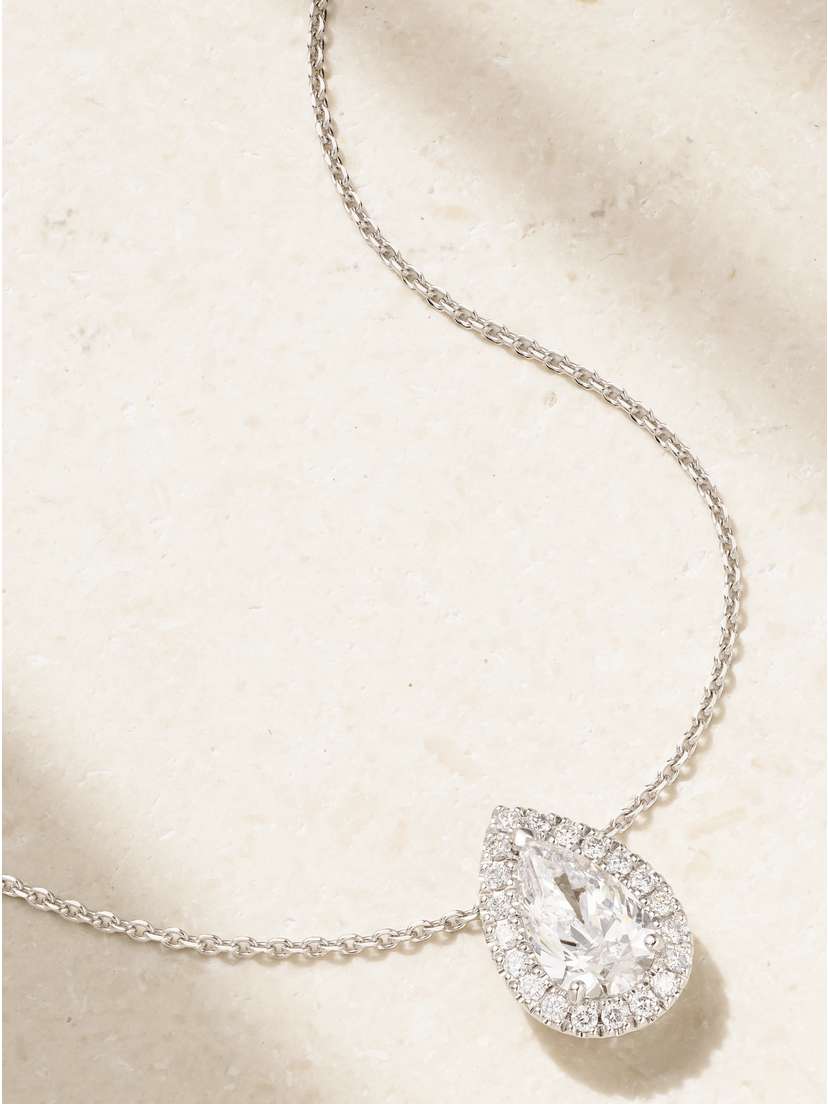 De Beers Jewellers Aura 18-karat White Gold Diamond Necklace
