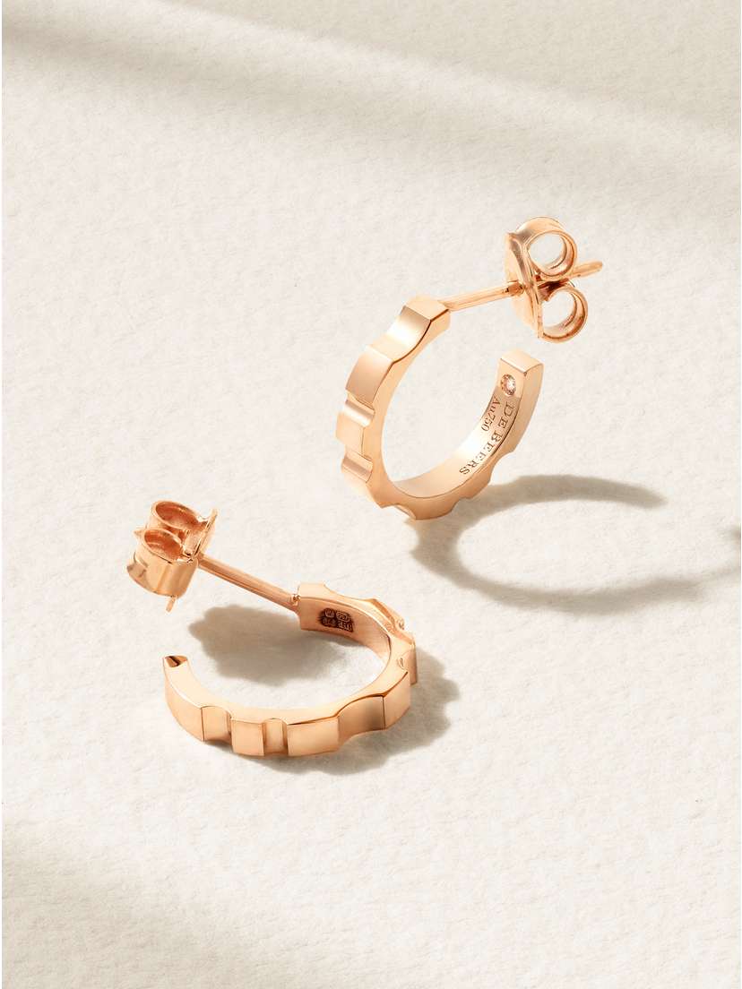 De Beers Rvl 18-karat Rose Gold Diamond Hoop Earrings
