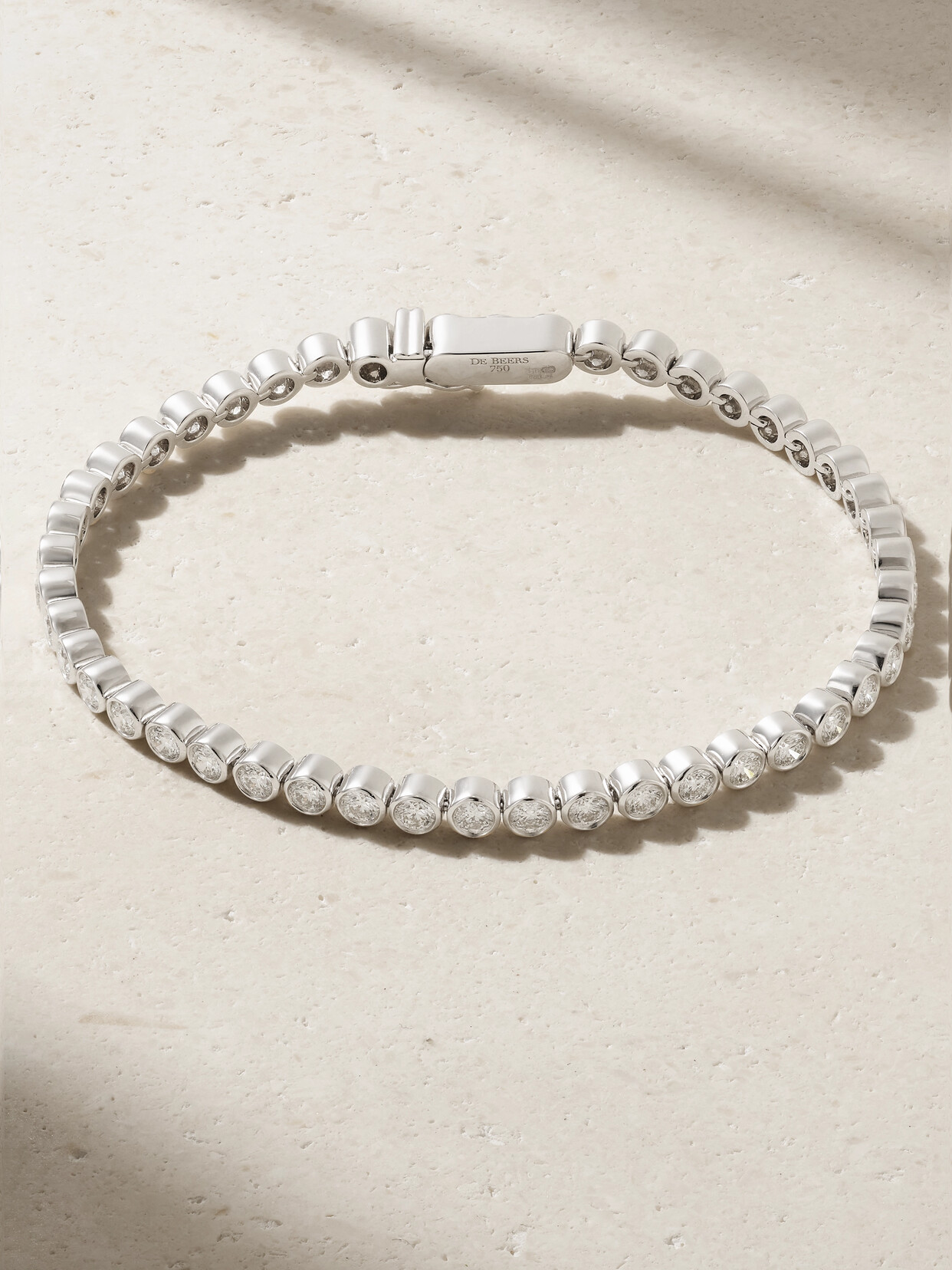 De Beers Diamond Lines Db Classic Eternity 18-karat White Gold Diamond Bracelet