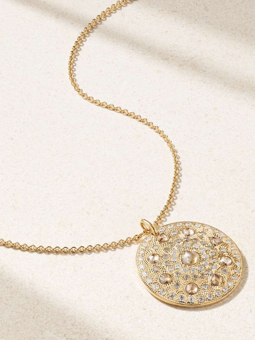 De Beers Talisman Medal Large 18-karat Gold Diamond Necklace