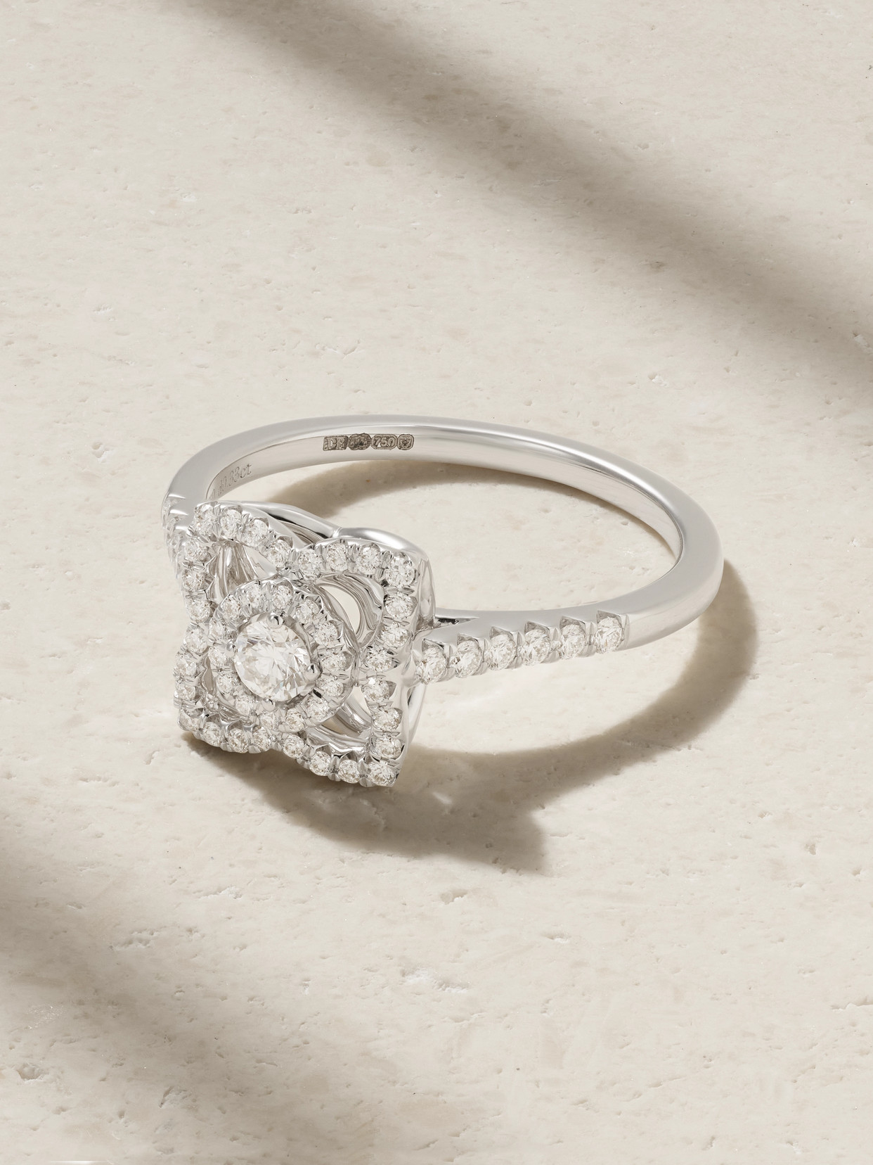 De Beers - Enchanted Lotus 18-karat White Gold Diamond Ring - 54