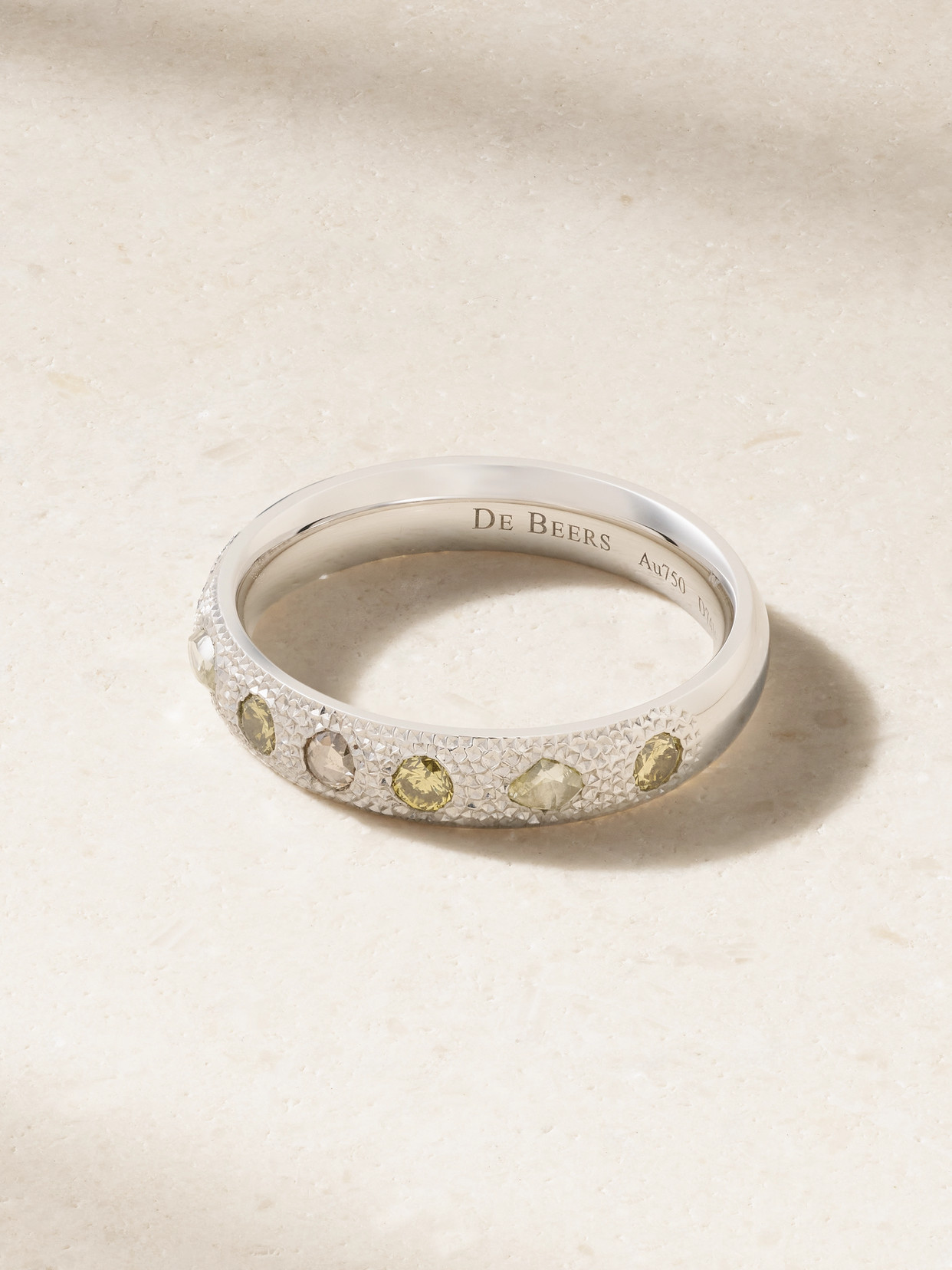 De Beers Jewellers Talisman Small 18-karat White Gold Diamond Ring In Silver