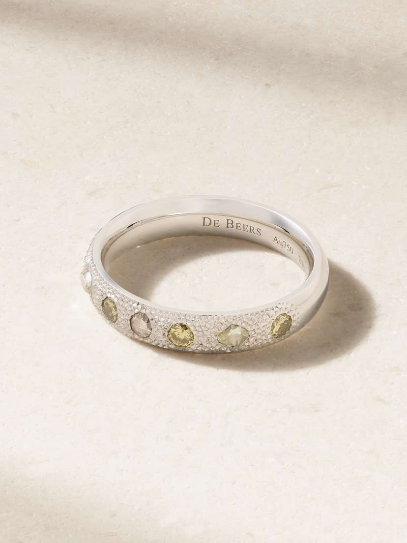 De Beers Talisman Small 18-karat White Gold Diamond Ring