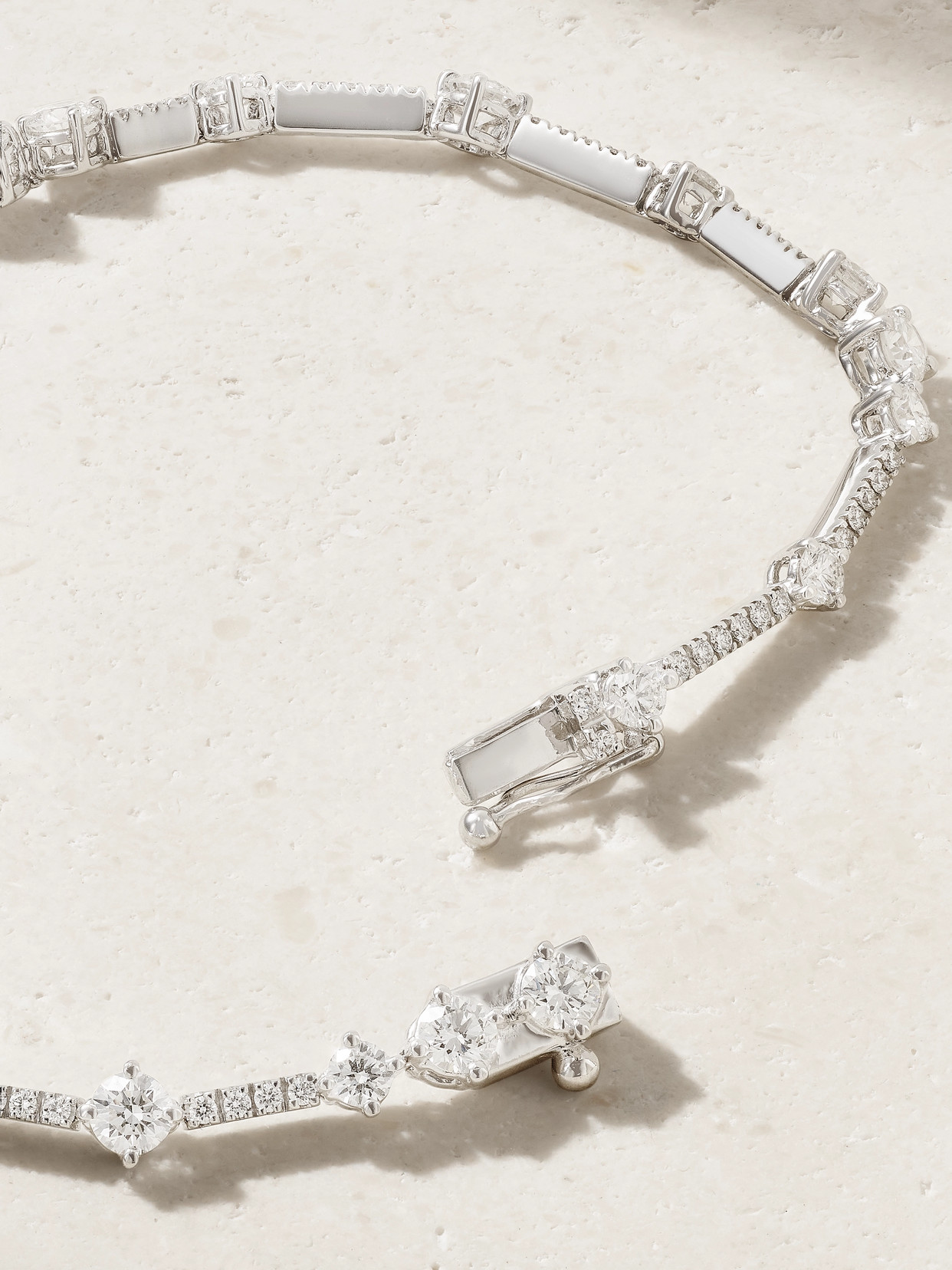 Shop De Beers Arpeggia One Line 18-karat White Gold Diamond Bracelet