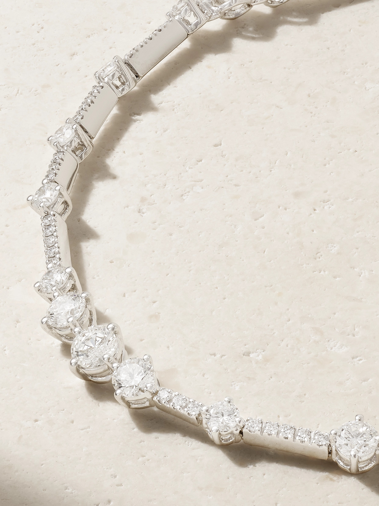 Shop De Beers Arpeggia One Line 18-karat White Gold Diamond Bracelet