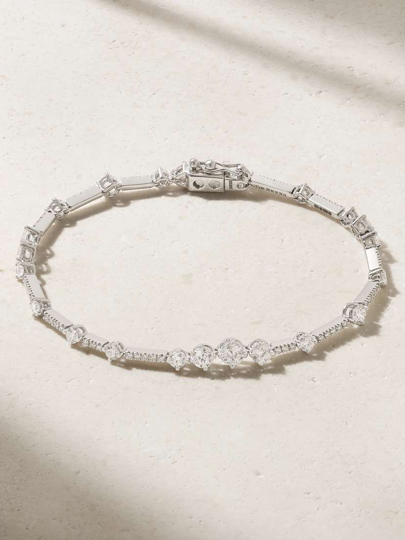 De Beers Arpeggia One Line 18-karat White Gold Diamond Bracelet