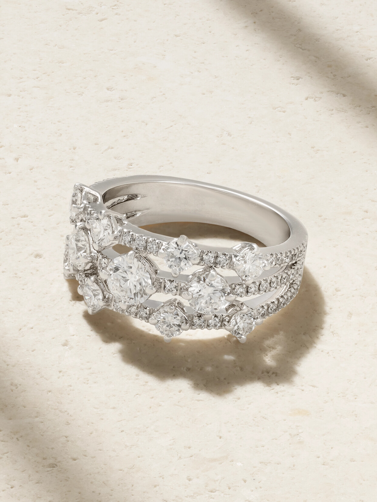 De Beers - Arpeggia 18-karat White Gold Diamond Ring - 54