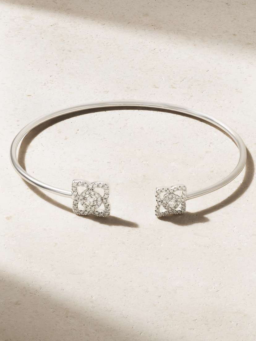 De Beers Enchanted Lotus 18-karat White Gold Diamond Bangle