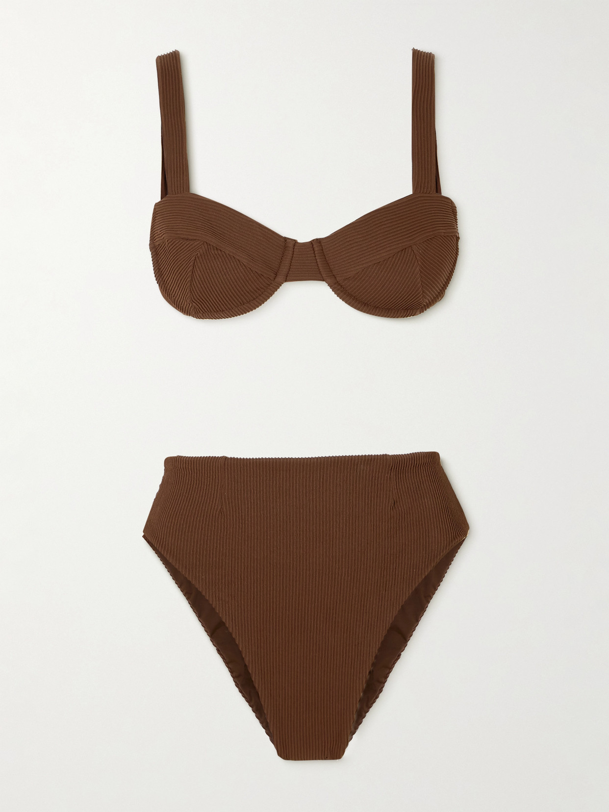 Haight Gaia Ribbed Underwired Bikini In Brown