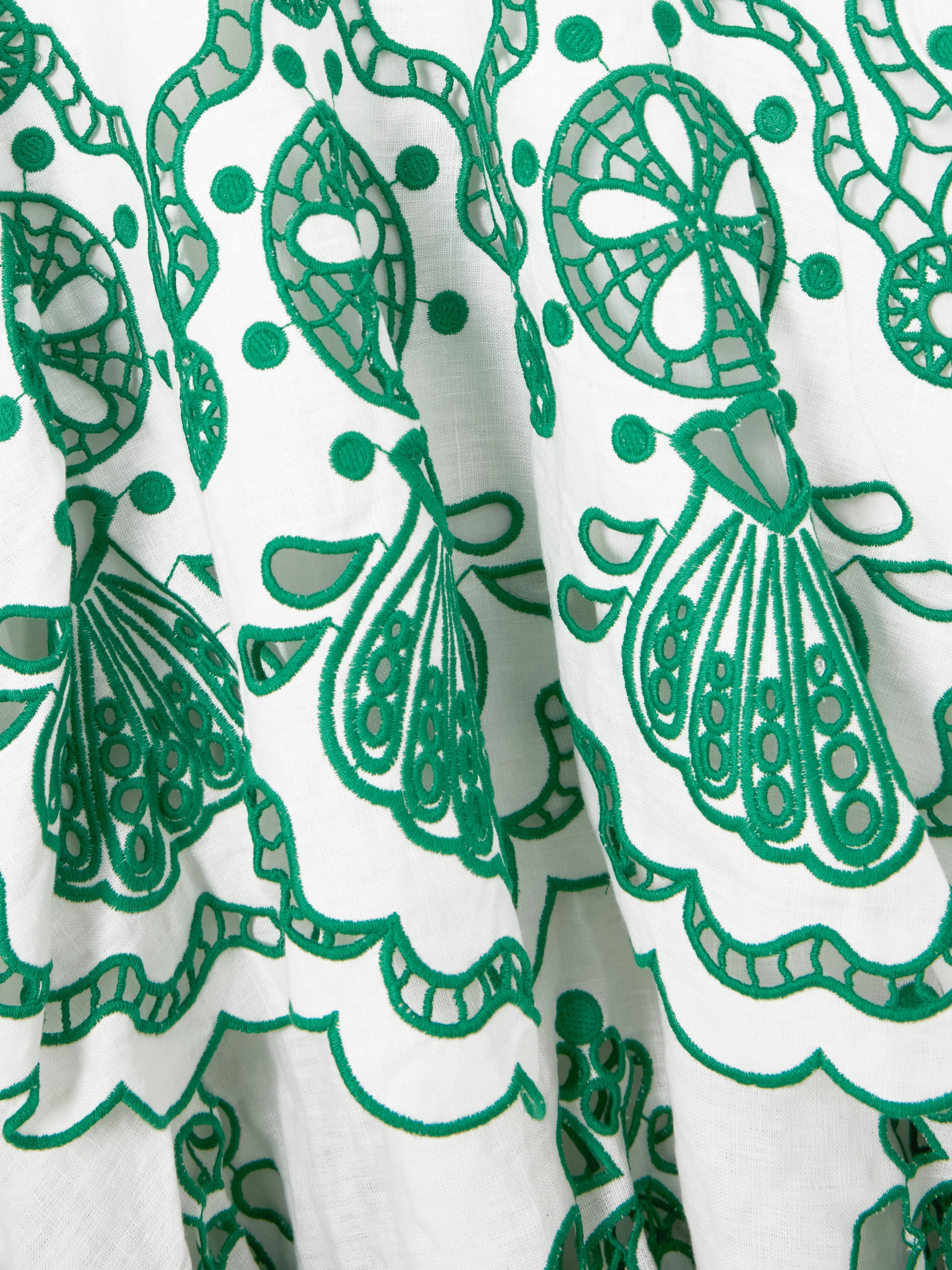 FARM Rio Broderie anglaise linen midi dress thumbnail