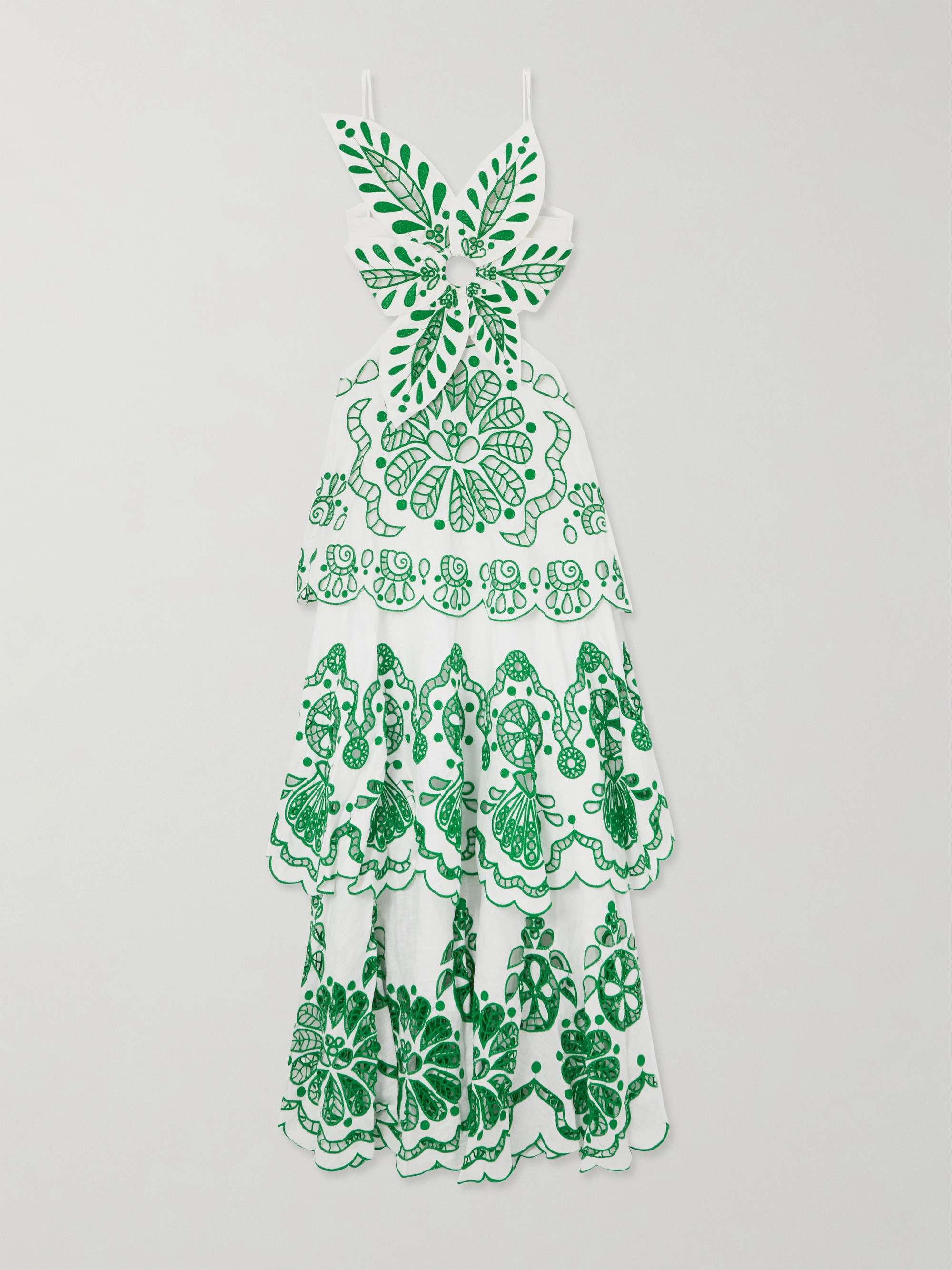 FARM Rio Broderie anglaise linen midi dress thumbnail