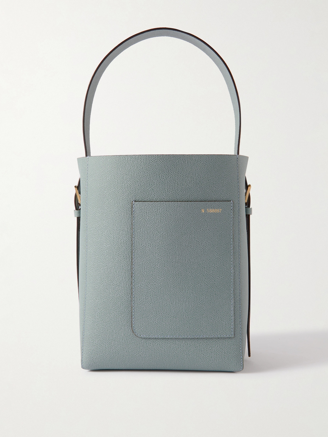 Valextra Small Bucket Soft Grain Leather Tote Bag In Polvere