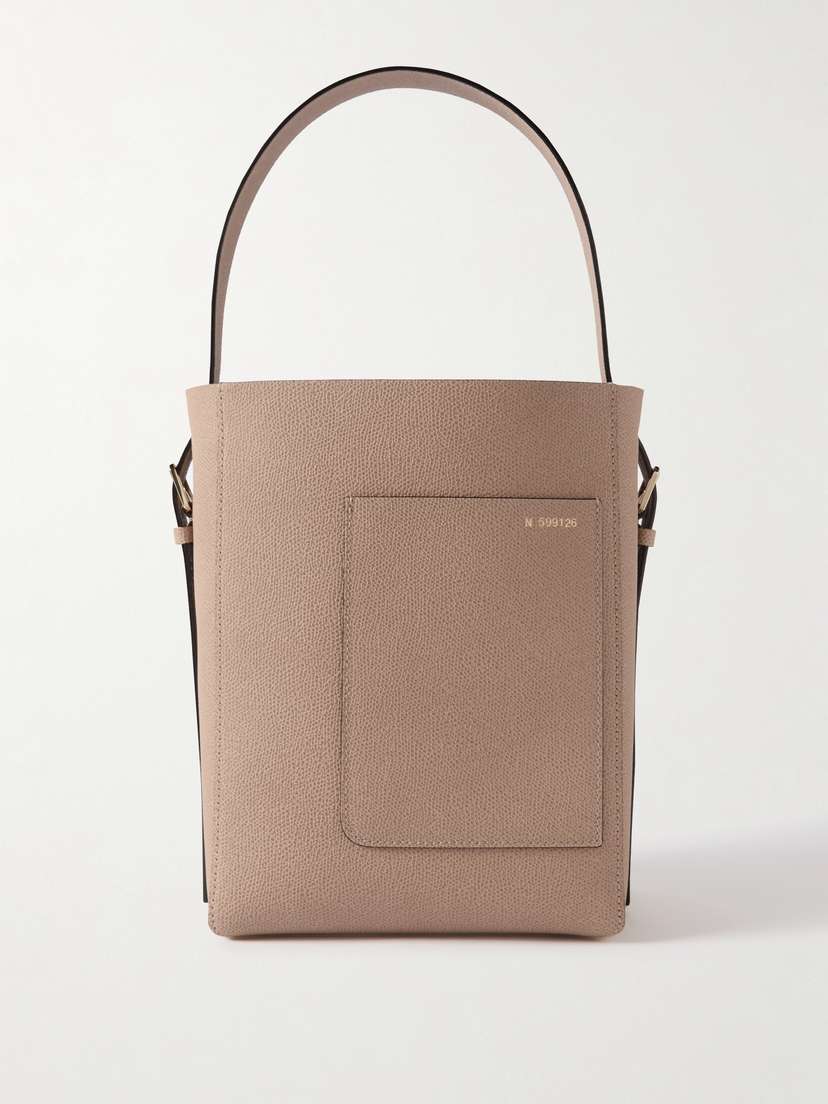 Valextra Small Textured-leather Bucket Bag