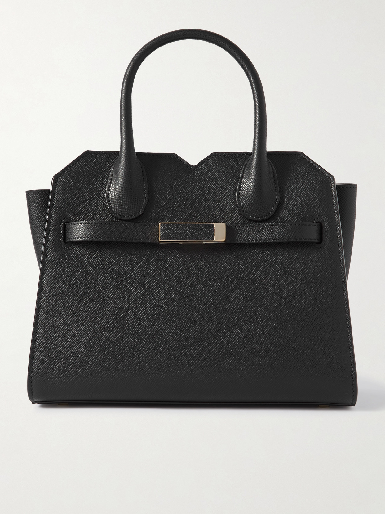 Valextra Medium Milano Top Handle Bag In Black