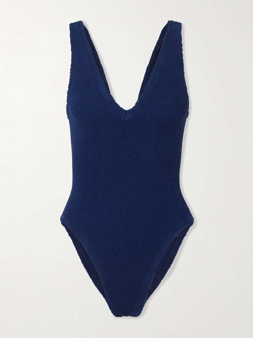 Hunza G Sadie Seersucker Swimsuit - Beachwear One Size