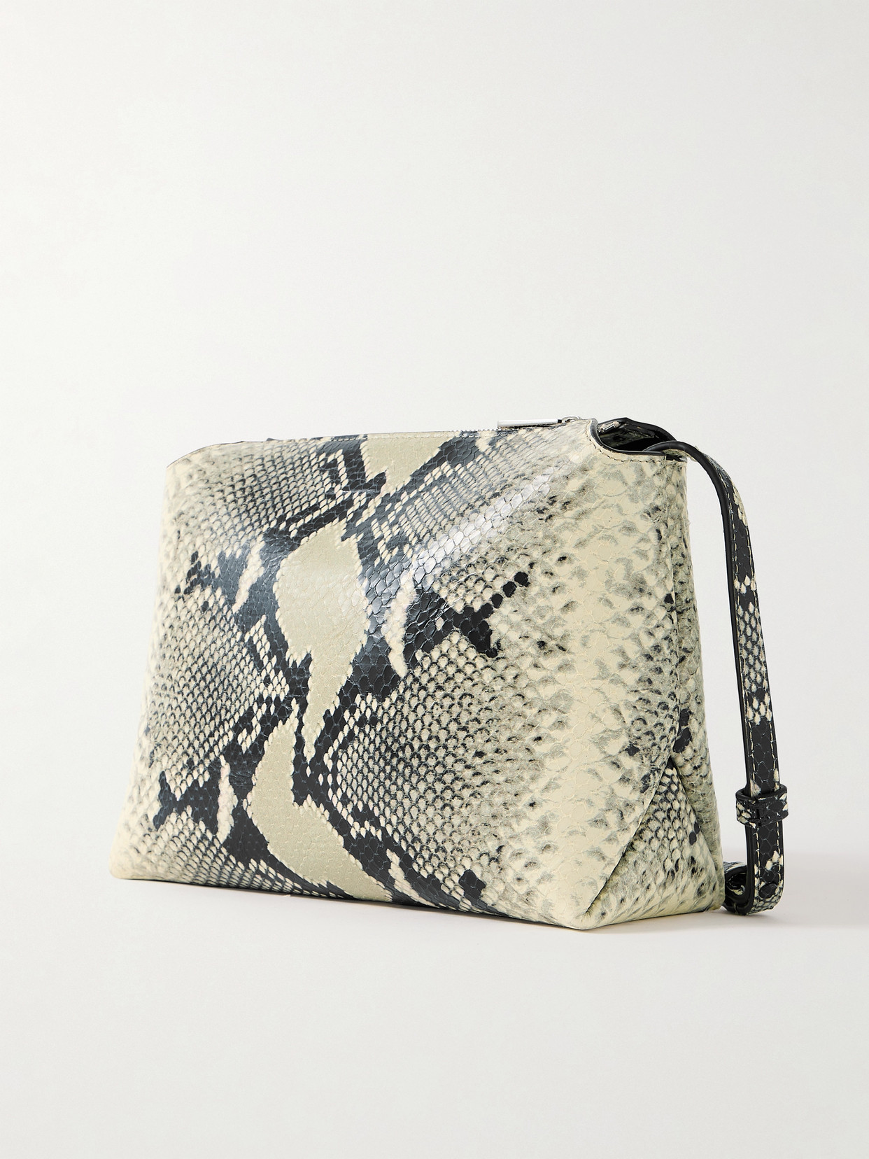 Khaite Lina Medium Snake-effect Leather Shoulder Bag In Neutrals